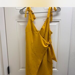 Mustard Yellow Wrap Dress